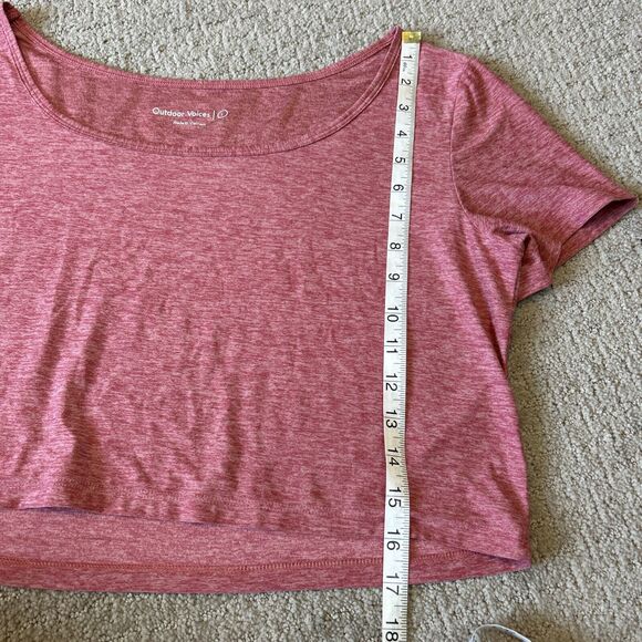 Outdoor Voices Shirt Women’s Pink Cloudknit Cropped Tee Athleisure Active Lounge - Picture 7 of 9